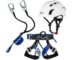 Salewa Juego de vía ferrata Premium Attac con correa Ferrata Lite Casco Toxo by, Multicolor., talla única
