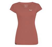Salewa - Ropa de senderismo mujer - Puez Melange Dry W S/S Tee Etruscan Red Melange para Mujer - Talla XS - Burdeos Burdeos XS