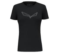 SALEWA Pure Eagle Frame Dry W Tshirt. Camiseta Deportiva, Mujer, Negro Black out Melange, 3XL