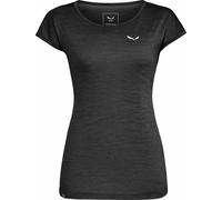 Salewa - Ropa de senderismo mujer - Puez Melange Dry W S/S Tee Black Out Melange para Mujer - Talla S - Negro Negro S
