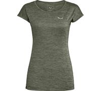 Salewa - Ropa de senderismo mujer - Puez Melange Dry W S/S Tee Faded Green Melange para Mujer - Talla XS - Verde Verde XS
