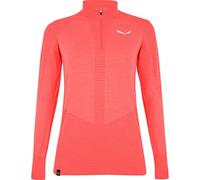 SALEWA Zebru Med Warm Amr W 1/2z tee Base Layer Top, Mujer, Fluo Coral, S