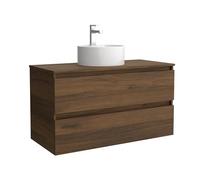 Salgar Mueble de baño Bequia 100cm + Encimera + Lavabo posar | Nogal|100x45x56