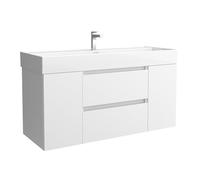 Salgar Mueble de Baño Bequia 120cm + Coqueta 1 Puerta Centrado + Lavabo cerámica | Blanco Mate |120x45x66