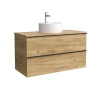 Salgar Mueble de baño Nabua 100 cm Roble con Tirador de pestaña | Lavabo sobre encimera