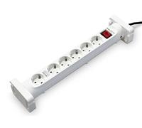 Salicru Regleta SPS Safe 6S – 6 tomas Tipo F (Schuko), 350J, 1,4 m, Blanca