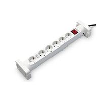 Salicru Regleta SPS Safe 6S – 6 tomas Tipo F (Schuko), 350J, 1,4 m, Blanca