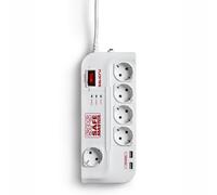 Salicru Protector eléctrico activo SPS Safe Master – Regleta 918 J, 5 salidas Tipo F, Blanco