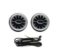 Salida Aire Acondicionado 2 Piezas LED Salpicadero Delantero Salida Ventilación Aire Acondicionado Embellecedor Interior Turbo Para Ford Para Fiesta 2009 2010 2011 2012 2013 2014(With LED)
