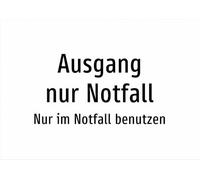 Salida de emergencia - Solo uso en caso de emergencia - Señal de aluminio A2: 594 x 420 mm - Sin gráficos, solo texto
