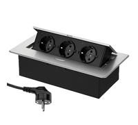 Salida de Enchufe retráctil de 3 vías - Moldeado por inyección de Aluminio - con Apertura Suave - Listo para la conexión con Cable de 1,5m a Prueba de Golpes