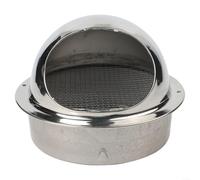 Salida de ventilación de pared de acero inoxidable con obturadores de gravedad, rejilla externa cromada con nariz de toro para ventilador extractor de 100 mm (160 mm)