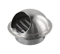 Salida de ventilación de pared de nariz de toro de acero inoxidable con acabado redondo cepillado, malla y sello de clima para secadora, extractor de baño, ventilador de cocina y aire (100 mm)