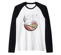 Salida del sol en la colina Camiseta Manga Raglan