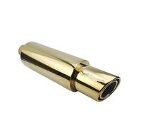 Salida Escape 63 76MM Universal Car Acero inoxidable Punta de escape Sistemas Silenciador Tubo de cola Alto flujo Doble tubo de escape(GOLDEN 76MM)