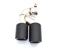 Salida Tubo Escape Trasero Para 118i F20 F21 63mm Boquilla 1 Pieza Acero Inoxidable Fibra Carbono Doble Punta Escape Silenciador Tubo Coche(C F B 116i)