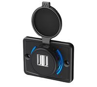 Salida USB RV - Hocket de panel carga USB, Hub del adaptador doble puerto | Estación alimentación impermeable, cubierta enchufe tablero autobuses para embarcaciones automóvil, unidad reemplazo accesor