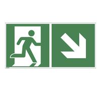 Salidas de emergencia hacia abajo a la derecha, UE 10 unid.