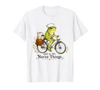 Salir a Hacer Cosas de Enfermera Frog Healthcare Worker Hospital Humor Camiseta