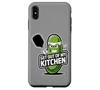Salir de mi Cocina Humor Divertido Pickleball Pickle Mascota Carcasa para iPhone XS MAX