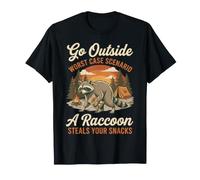 Salir Fuera del Peor de los Casos Mapache roba Aperitivos Retro Camiseta