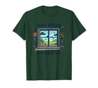 Salir Fuera está sobrevalorado Gamer Homebody Art Camiseta, Hombre, Verde Bosque, M