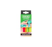 Salki - Barras de cola caliente color Flour variado de 8mm de diámetro para pistolas termofusibles de silicona caliente SALKI caja pequeña 20 uds