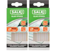 SALKI - Barras de Cola Termofusible Transparentes - 10 Unidades 12mm x 120mm - Secado Rápido - Uso Exclusivo con Pistolas de Cola Caliente - Ideal para Zócalos, Cables y Electrónica (Paquete de 2)