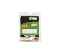SALKI Barras de Cola Termofusible Universal - Pack de 25 Unidades de Silicona Caliente, 12 mm x 195 mm, Color Blanco, 500 g
