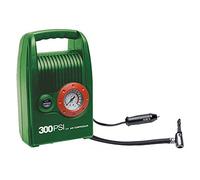 SALKI Compresor de Aire Portable DC-12V - Bomba de Aire en Formato Mini con Salida para Coche de 12V, Compartimento para Boquillas Integrado, Profesional, Uso Profesional, verde