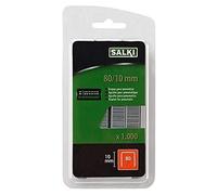 SALKI Grapas nº 80 - Blister de 1000 Unidades, Grapas de Alambre Número 80 de 10mm de longitud de pata, Compatibles con Pistolas de Grapado Neumático, Perfectas para Tapicería, Metal