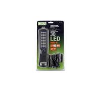 SALKI | Lampara de Trabajo 30 LEDS | Linterna Para Trabajo con Imanes Portatil | Incluye Gancho Para Colgar | 4 Horas de Batería | Cargador 12V para Coche y 230V AC | Luz Potente