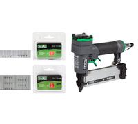 SALKI | Pack Clavadora CSK P06 + Blister SALKI Pin 0,6 | 6000 clavos: 15mm y 30mm B | Pistola de Clavos Neumática | Grapadora para trabajos de Carpintería