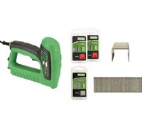 SALKI | Pack Grapadora TSK DUAL + Grapas 53-10mm | 53-12mm + Brad 8-15mm | Clavadora de Doble Función con Regulador de Fuerza