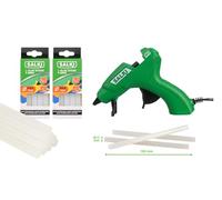 Salki Pack Premium Pistola de Cola Baja Temperatura 40W Low Temp + 2 Cajas de Barras Adhesivas 12 mm Pack Pistola de Silicona Caliente - Ideal para Materiales Delicados y Manualidades Seguras