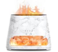 SALKING 2-en-1 Humidificador Aceites Esenciales & Lámpara de Sal del Himalaya Natural, Difusor Ultrasonico de Aceite Esenciales con Función de Apagado Automático, 150 ml (Mármol)