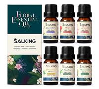 SALKING Aceites Esenciales Naturales para Humidificador,6 x 10 ml Flores Aceites Esenciales Aromaterapia 100% Puro Natural-Lavanda,Rosa, Flor de cerezo, Ylang Ylang, Gardenia, Manzanilla