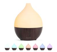 SALKING Difusor Aceites Esenciales 100ml, Humidificador Aceites Esenciales Ultrasónico sin BPA, Difusor de Aromas 8 LED, Apagado Automático, para Hogar y Oficina, Efecto Madera Negra