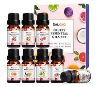 SALKING Frutas Aceites Esenciales Naturales 8 x 10 ml, Aceites Esenciales Para Humidificador Difusor, 100% Natural Puro (Bergamota, Toronja, Fresa, Arándano, Lima, Higo, Melocotón, Coco)