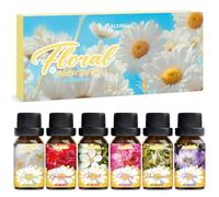 SALKING Juego de Aceites Esenciales para Flores - Aceites Puros y Naturales para Humidificadores y Difusores - Jazmín, Geranio, Neroli, Peonía, Madreselva, Fresia, 6 x 10 ml