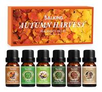 SALKING Otoño Aceites Esenciales para Humidificador Difusor, Aceites Aromáticos para Hacer Velas - Canela, Especia de Calabaza, Sidra de Manzana, Vainilla, Pino del Bosque, Snickerdoodle