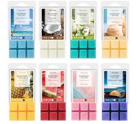 SALKING Set de Tartas de Cera Perfumada para Quemador, 100% Cera de Soja Natural, Cera Aromática para Ambientadores, Set de Regalo con Aromas a Coco, Mojito y Piña, Ideal para Verano, 8 Piezas