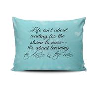 SALLEING - Funda de almohada decorativa personalizada, lisa, nica, color aguamarina, menta y turquesa. La vida no se trata de esperar a que pase
