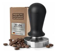 Saller Perfetto Scarlet Espresso | Prensa para Barista; A 35 Lbs presión calibrada; con mango ergonómico, aluminio anodizado en negro y präzisionsgefertigter Acero Inoxidable Base 57 mm Negro