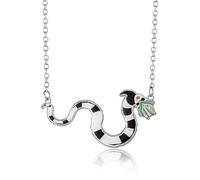 SALLY ROSE Beetlejuice - Collar con colgante de gusano de arena para mujer, licencia oficial, 18 pulgadas + 3 pulgadas, tono plateado y esmalte Beetlejuice Jewelry