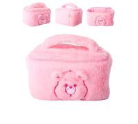 SALLY ROSE Care Bears Fluffy Pink Neceser de Maquillaje Licencia Oficial Plush Cheer Bear Neceser con Cremallera y Asa Lindo Neceser de Maquillaj
