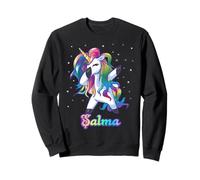 Salma Name Custom Rainbow Unicorn Dabbing Sudadera