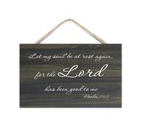 Salmo 116:7 Let My Soul Be At Rest Again for The Lord Has Been Good to Me Letrero de madera de 10.0 x 16.0 in, placa para manualidades, pσster de