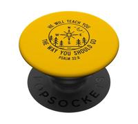 Salmo 32:8 Él te enseñará brújula al Aire Libre PopSockets PopGrip Adhesivo