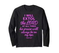 Salmo 34:1 I Will Extol The Lord At All Times Versículo de la Biblia Manga Larga